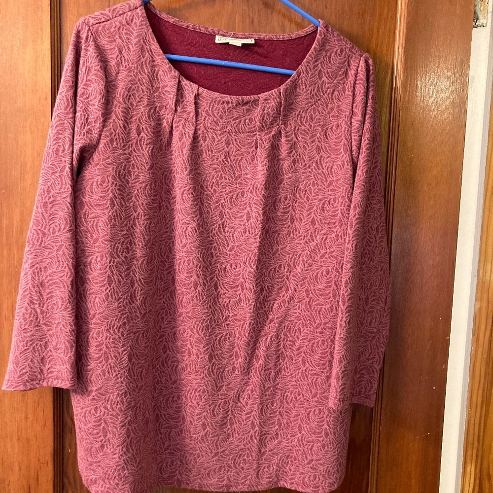 Textured Pink Floral Blouse